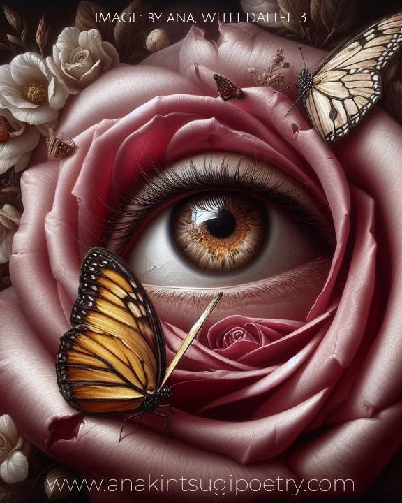 Silhouette of an eye of innocence representing emotional pain